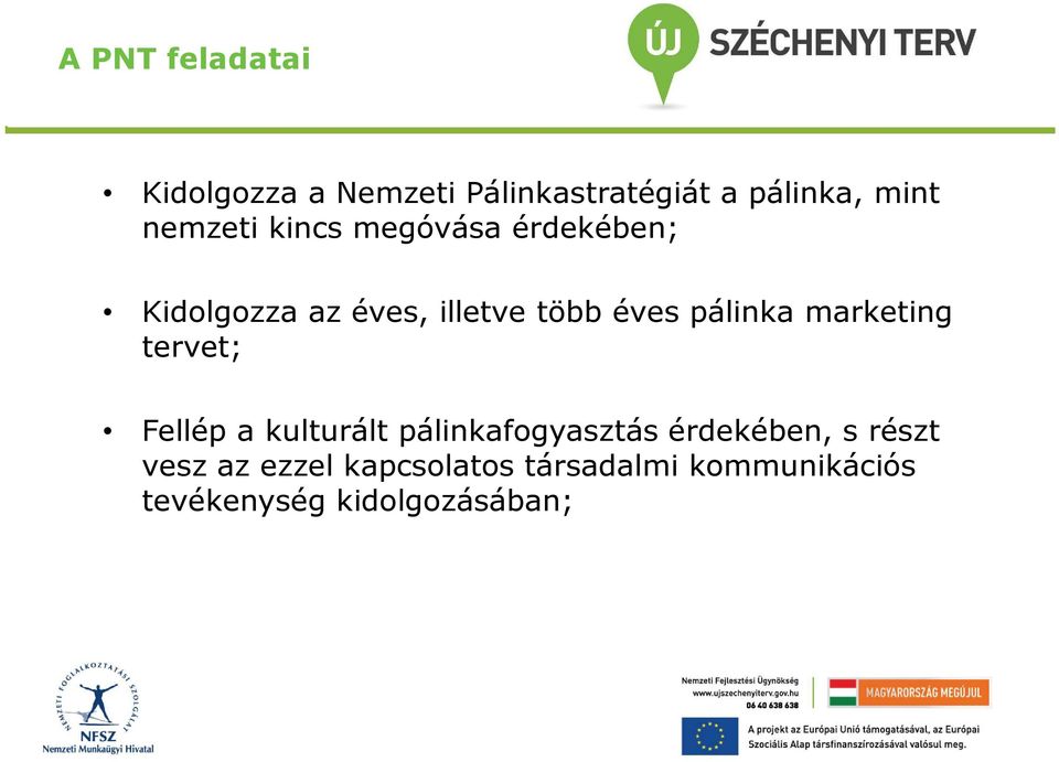 pálinka marketing tervet; Fellép a kulturált pálinkafogyasztás érdekében, s