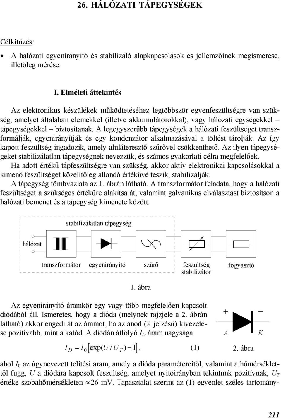 A legegyszerű ápegységek hálózi feszülsége rnszformálják, egyenirányíják és egy kondenzáor lklmzásávl ölés árolják. Az így kpo feszülség ingdozik, mely luláeresző szűrővel csökkenheő.
