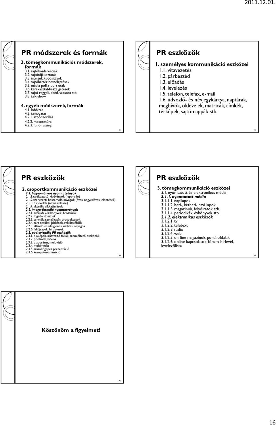 személyes kommunikáció eszközei 1.1. vitavezetés 1.2. párbeszéd 1.3. előadás 1.4. levelezés 1.5. telefon, telefax, e-mail 1.6.