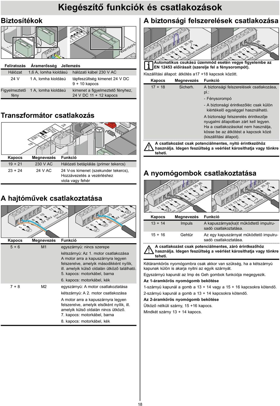 álózeti betáplálás (primer tekercs) + 4 4 A 4 -os kimenet (szekunder tekercs), ozzávezetés a vezérléshez viola vagy fehér A hajtóművek csatlakoztatása 4 7 8 9 0 M M 0 4 4 4 arnlicht 7 8 9 0 M M 0 4 4