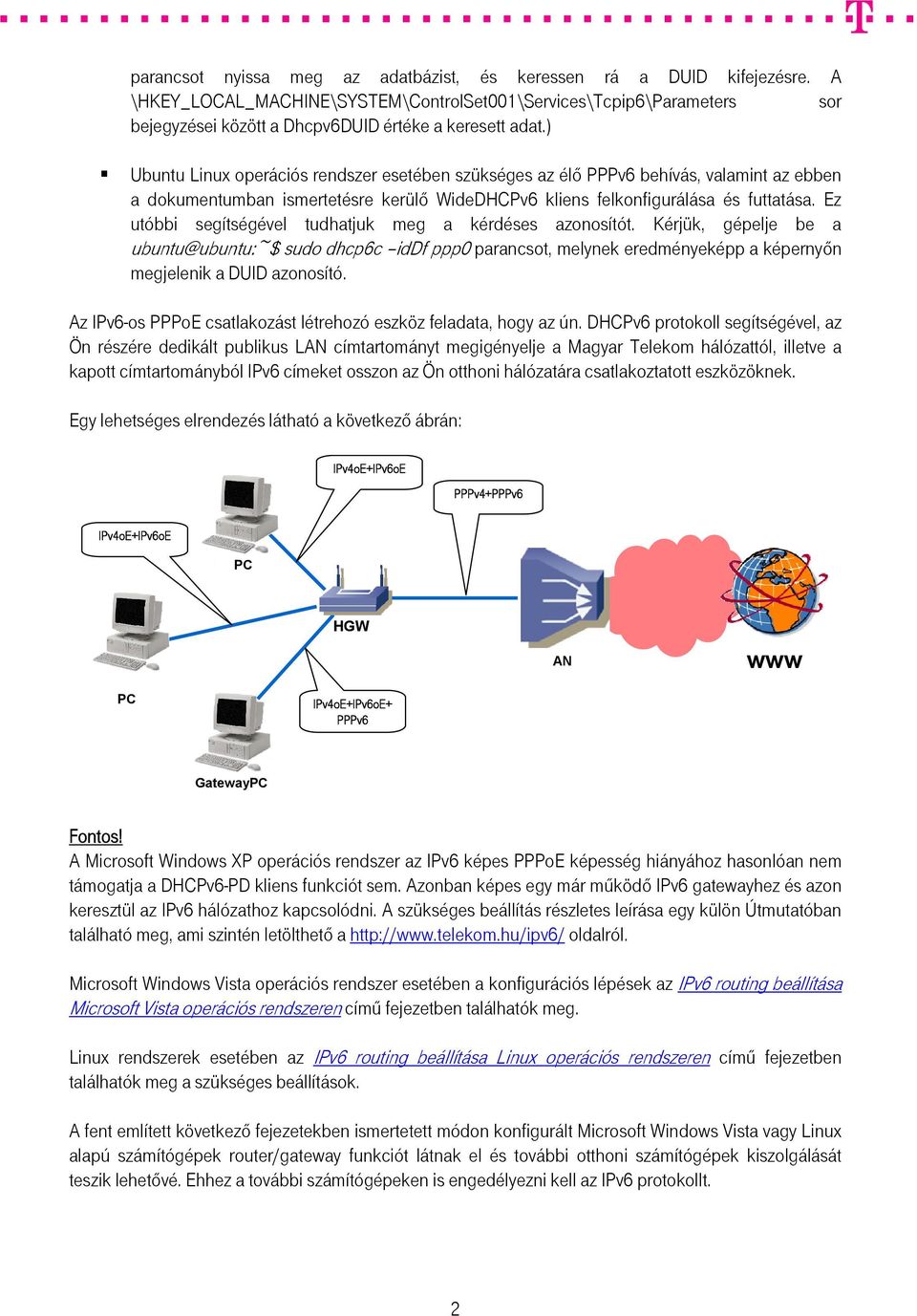 Ez utóbbi segítségével tudhatjuk meg a kérdéses azonosítót. Kérjük, gépelje be a ubuntu@ubuntu:~$ sudo dhcp6c iddf ppp0 parancsot, melynek eredményeképp a képernyőn megjelenik a DUID azonosító.