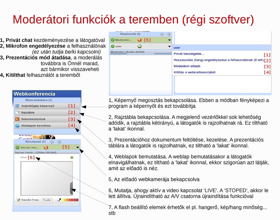 Ebben a módban fényképezi a program a képernyőt és ezt továbbítja 2, Rajztábla bekapcsolása. A megjelenő vezérlőkkel sok lehetőség adódik, a rajztábla kétirányú, a látogatók is rajzolhatnak rá.