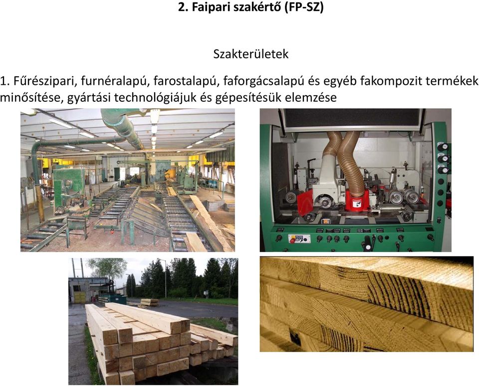 faforgácsalapú és egyéb fakompozit termékek