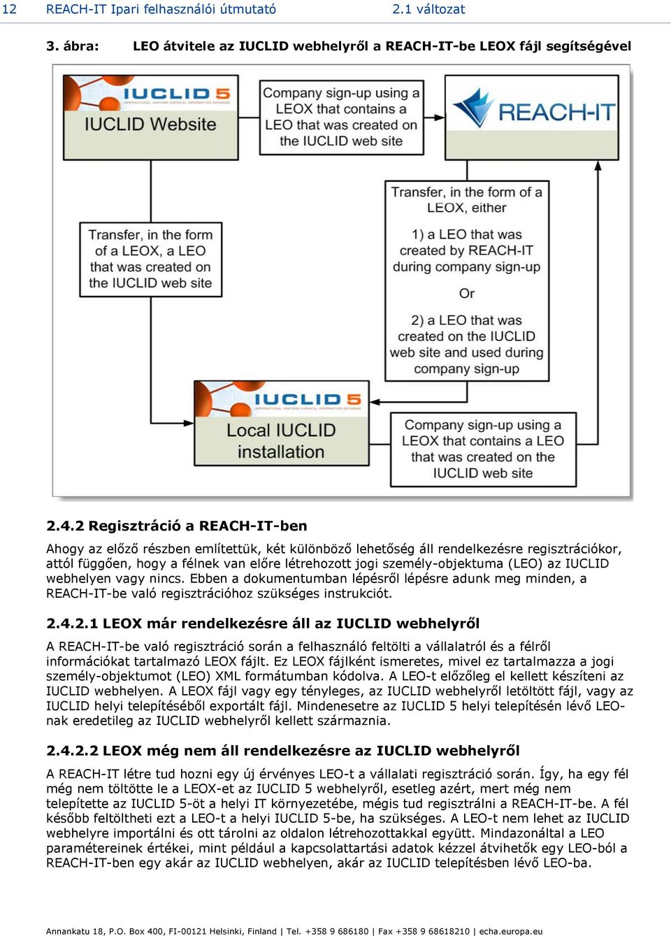 (LEO) az IUCLID webhelyen vagy nincs. Ebben a dokumentumban lépésről lépésre adunk meg minden, a REACH-IT-be való regisztrációhoz szükséges instrukciót. 2.