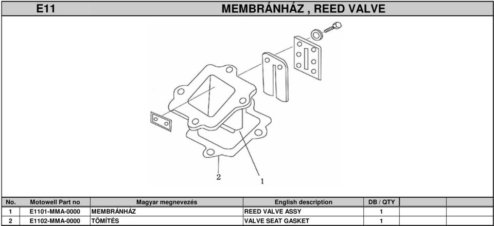 REED VALVE ASSY 1 2