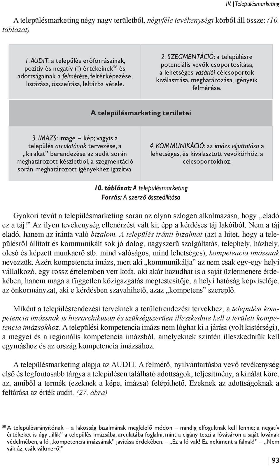 SZEGMENTÁCIÓ: a településre potenciális vevők csoportosítása, a lehetséges vásárlói célcsoportok kiválasztása, meghatározása, igényeik felmérése. A településmarketing területei 3.