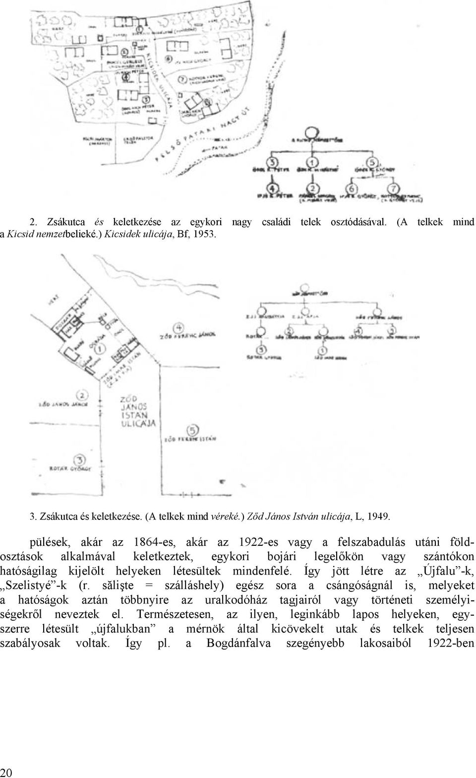 pülések, akár az 1864-es, akár az 1922-es vagy a felszabadulás utáni földosztások alkalmával keletkeztek, egykori bojári legelőkön vagy szántókon hatóságilag kijelölt helyeken létesültek mindenfelé.