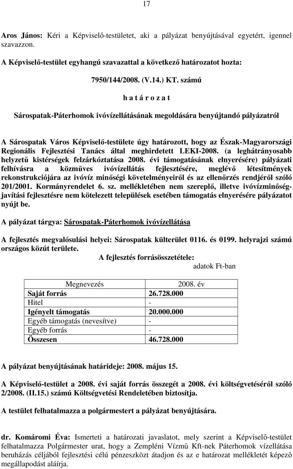 által meghirdetett LEKI-2008.