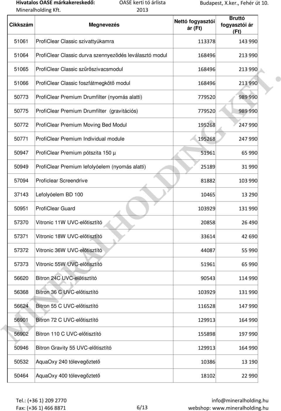 ProfiClear Premium Moving Bed Modul 195268 247 990 50771 ProfiClear Premium Individual module 195268 247 990 50947 ProfiClear Premium pótszita 150 µ 51961 65 990 50949 ProfiClear Premium lefolyóelem