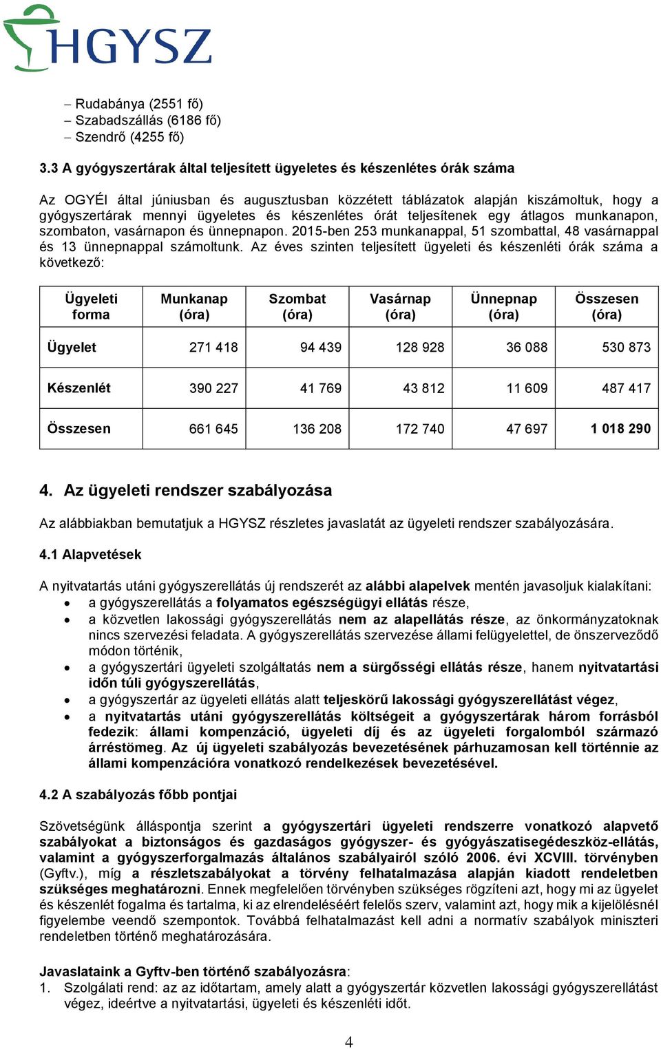készenlétes órát teljesítenek egy átlagos munkanapon, szombaton, vasárnapon és ünnepnapon. 2015-ben 253 munkanappal, 51 szombattal, 48 vasárnappal és 13 ünnepnappal számoltunk.