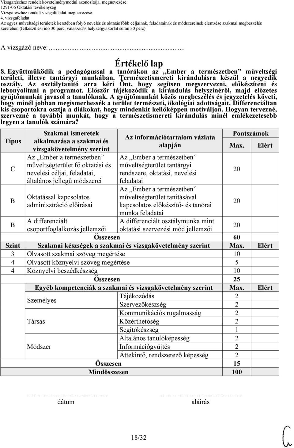 Először tájékozódik a kirándulás helyszínéről, majd előzetes gyűjtőmunkát javasol a tanulóknak.