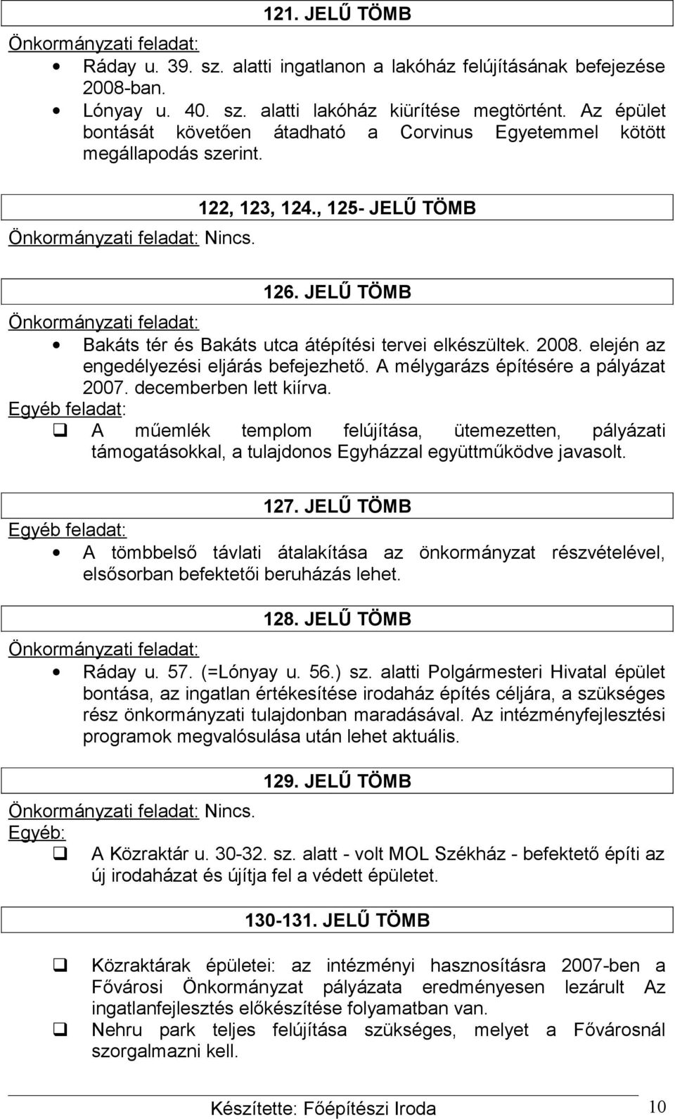 2008. elején az engedélyezési eljárás befejezhető. A mélygarázs építésére a pályázat 2007. decemberben lett kiírva.