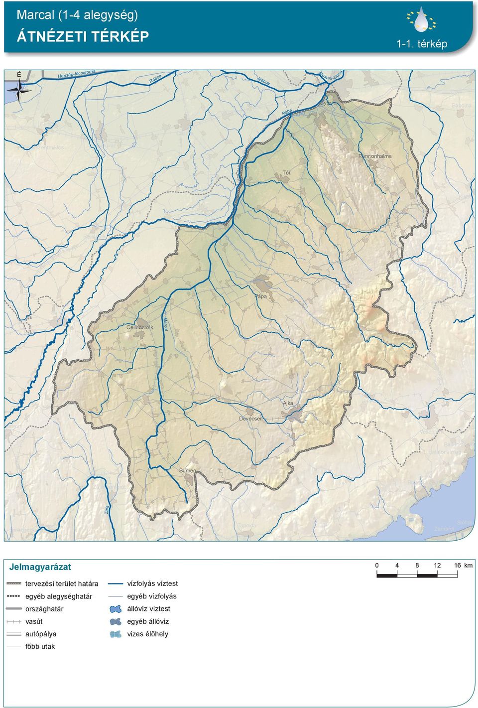 térkép ba Ma rca l 0 víztest víztest vasút