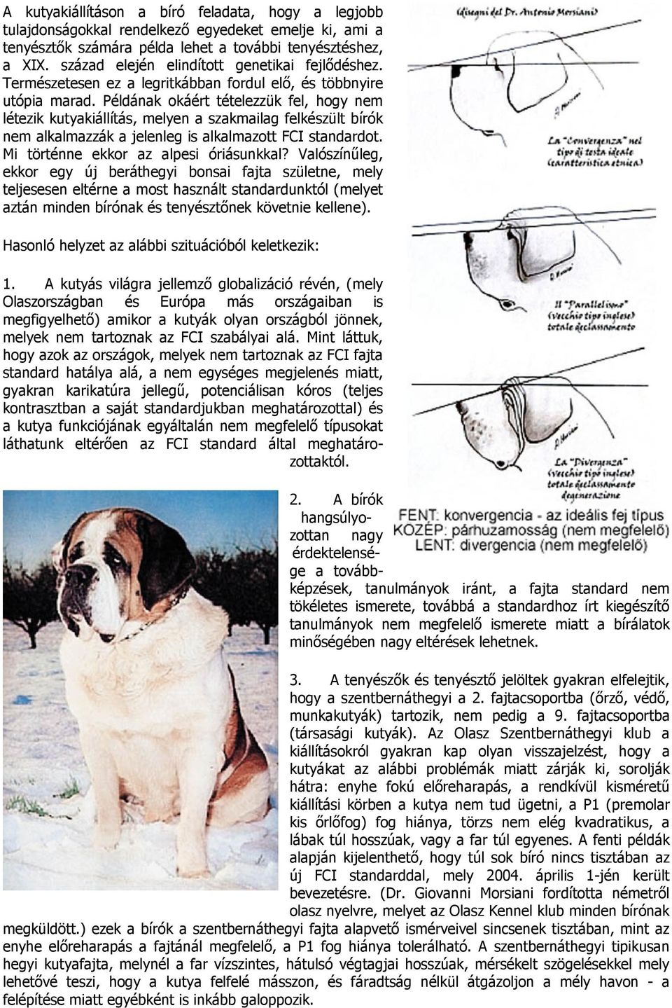 Példának okáért tételezzük fel, hogy nem létezik kutyakiállítás, melyen a szakmailag felkészült bírók nem alkalmazzák a jelenleg is alkalmazott FCI standardot. Mi történne ekkor az alpesi óriásunkkal?