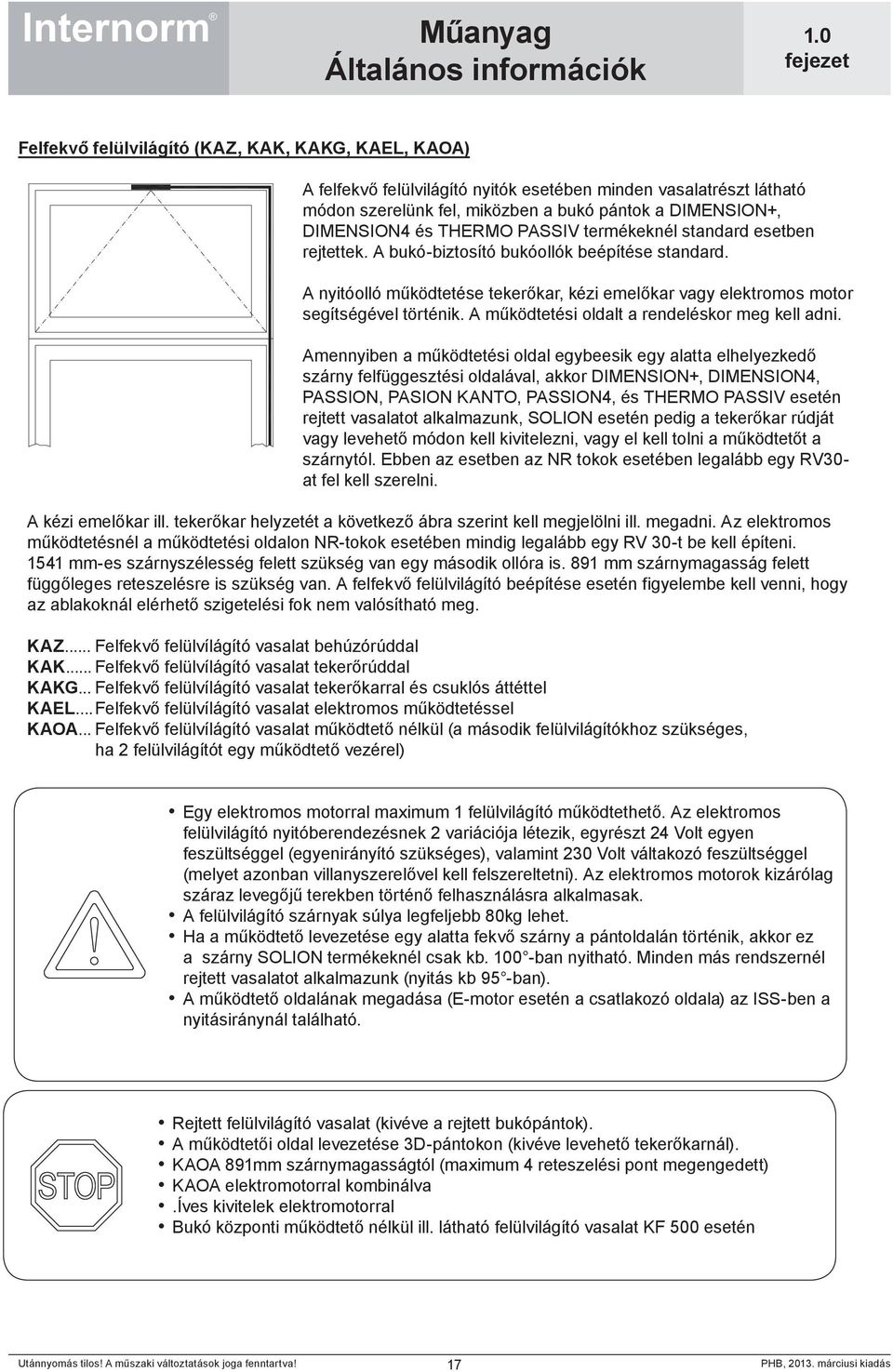 A működtetési oldalt a rendeléskor meg kell adni.