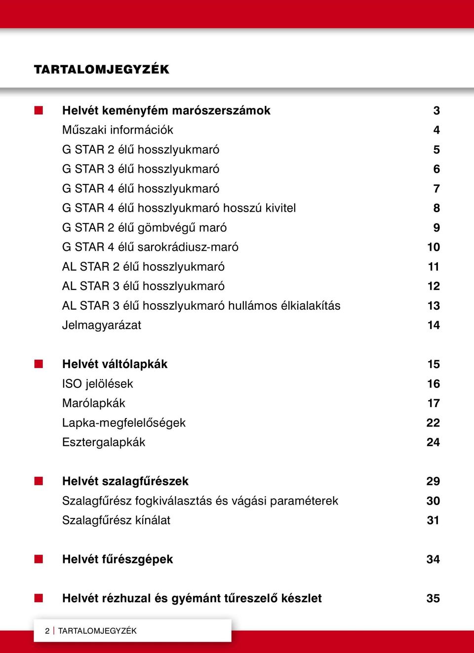 élû hosszlyukmaró hullámos élkialakítás 13 Jelmagyarázat 14 n Helvét váltólapkák 15 ISO jelölések 16 Marólapkák 17 Lapka-megfelelôségek 22 Esztergalapkák 24 n Helvét