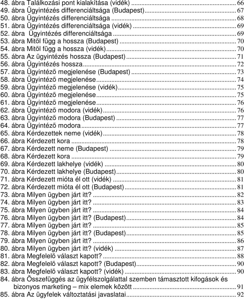 ábra Ügyintézés hossza... 72 57. ábra Ügyintéz megjelenése (Budapest)... 73 58. ábra Ügyintéz megjelenése... 74 59. ábra Ügyintéz megjelenése (vidék)... 75 60. ábra Ügyintéz megjelenése... 75 61.