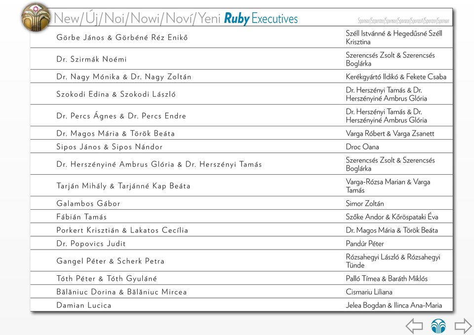 Pe r c s Á g n e s & D r. Pe r c s E n d r e Dr. Herszényi Tamás & Dr. Herszényiné Ambrus Glória Dr.