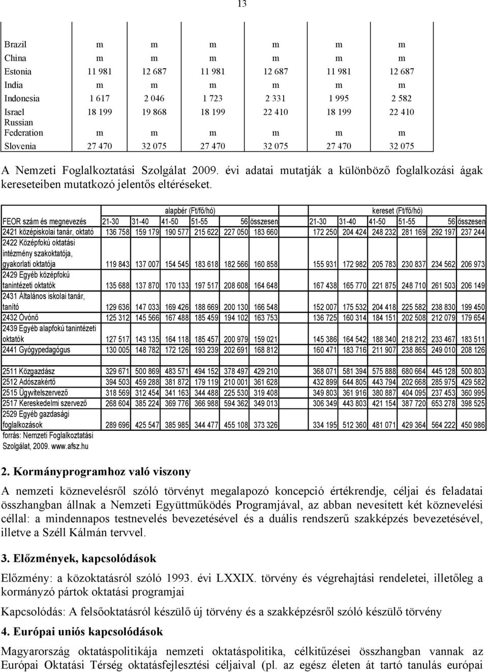 évi adatai mutatják a különböző foglalkozási ágak kereseteiben mutatkozó jelentős eltéréseket.