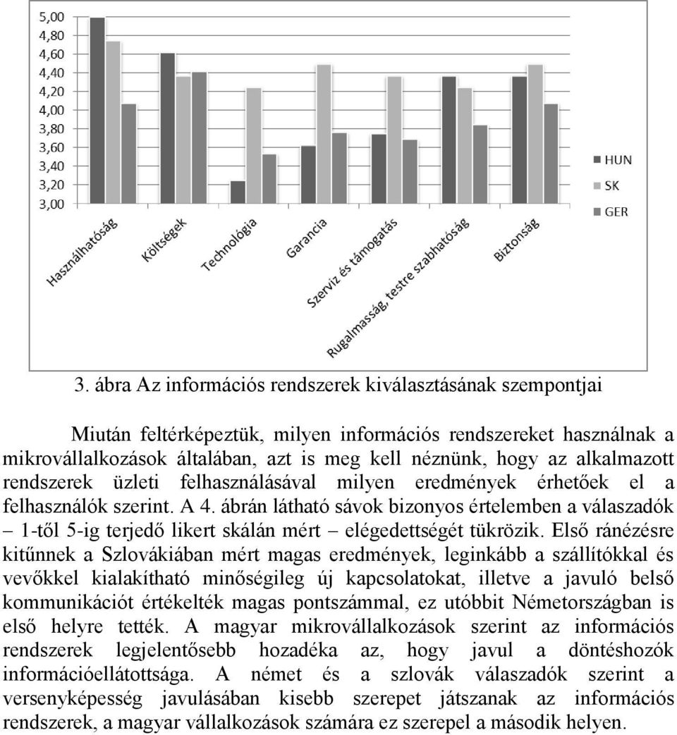 ábrán látható sávok bizonyos értelemben a válaszadók 1-től 5-ig terjedő likert skálán mért elégedettségét tükrözik.