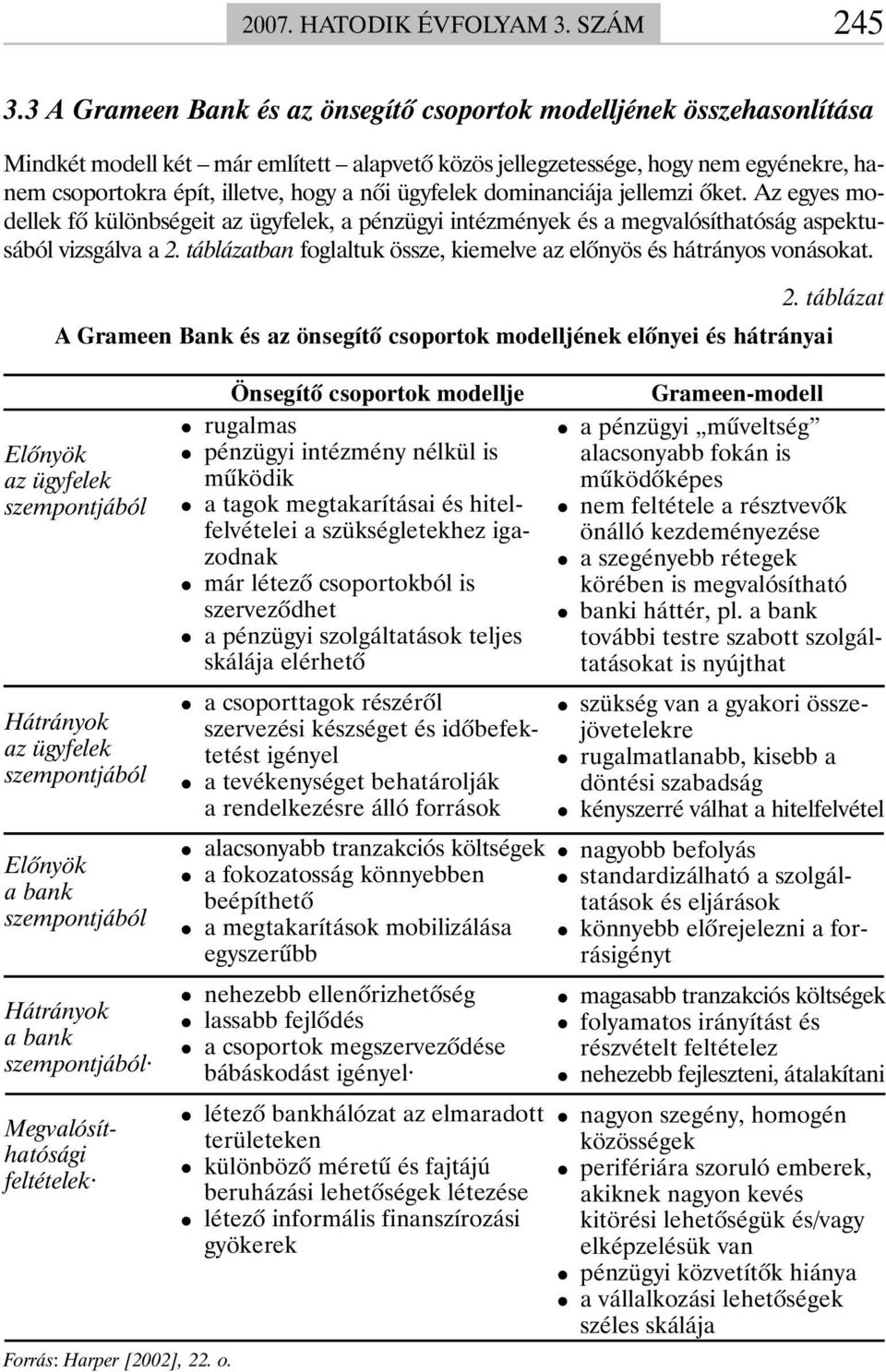 ügyfelek dominanciája jellemzi õket. Az egyes modellek fõ különbségeit az ügyfelek, a pénzügyi intézmények és a megvalósíthatóság aspektusából vizsgálva a 2.