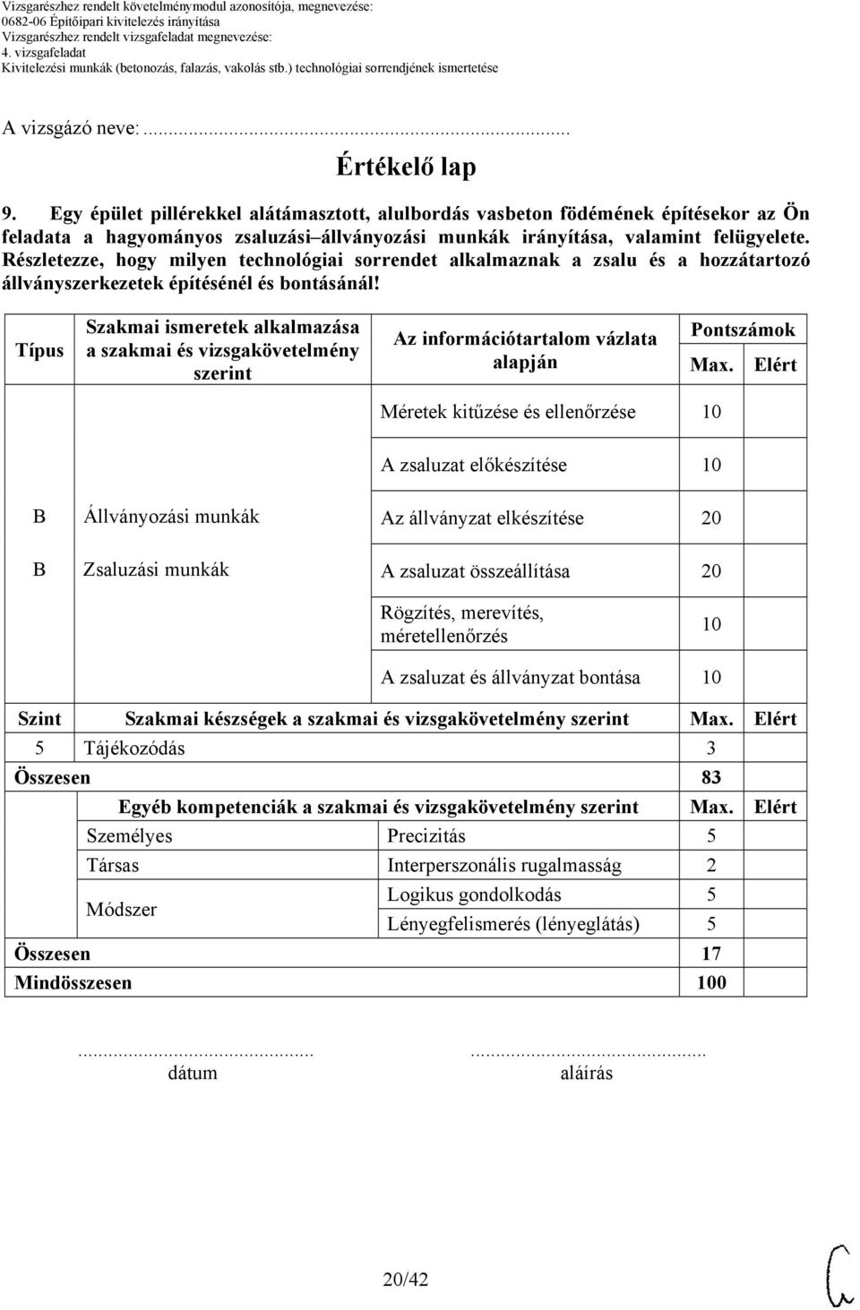 Részletezze, hogy milyen technológiai sorrendet alkalmaznak a zsalu és a hozzátartozó állványszerkezetek építésénél és bontásánál!