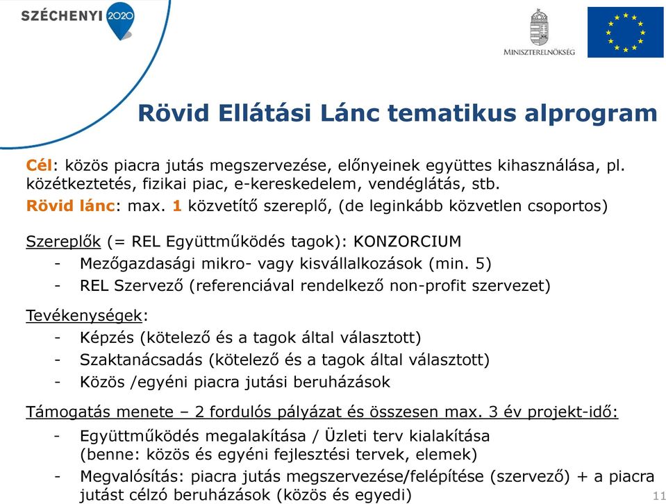 5) - REL Szervező (referenciával rendelkező non-profit szervezet) Tevékenységek: - Képzés (kötelező és a tagok által választott) - Szaktanácsadás (kötelező és a tagok által választott) - Közös