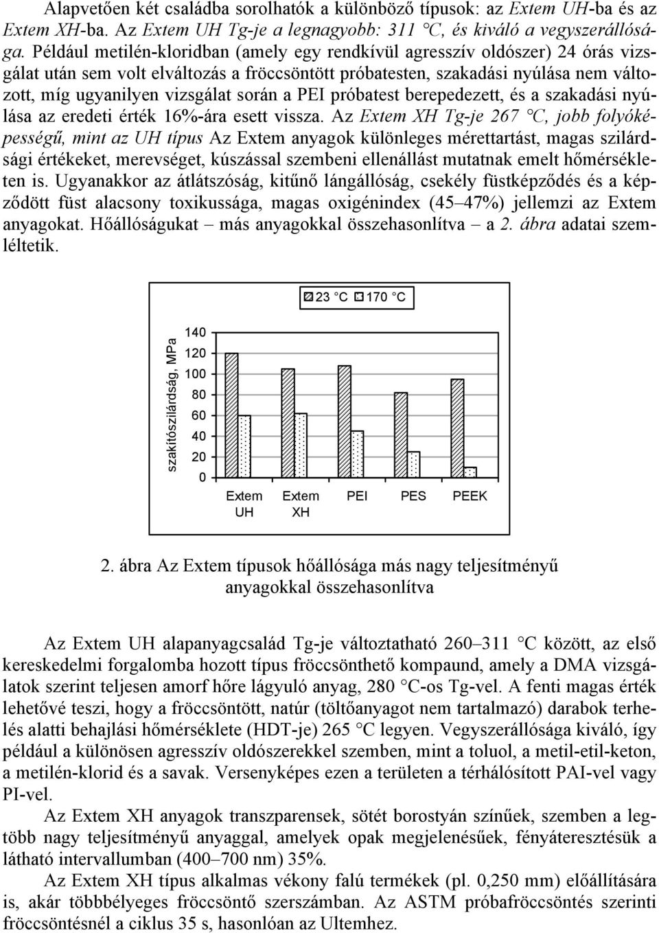 során a PEI próbatest berepedezett, és a szakadási nyúlása az eredeti érték 16%-ára esett vissza.