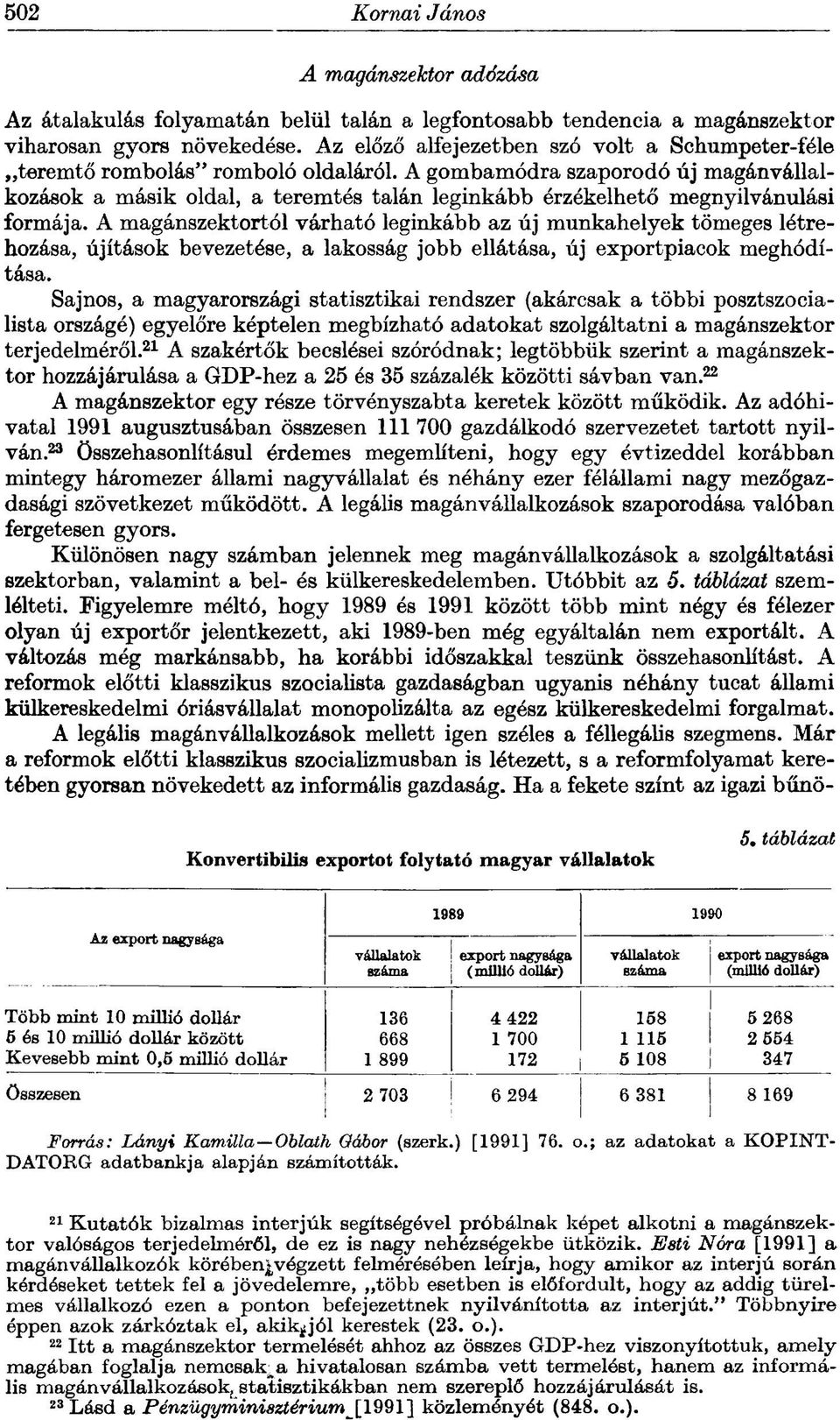 A gombamódra szaporodó új magánvállalkozások a másik oldal, a teremtés talán leginkább érzékelhető megnyilvánulási formája.