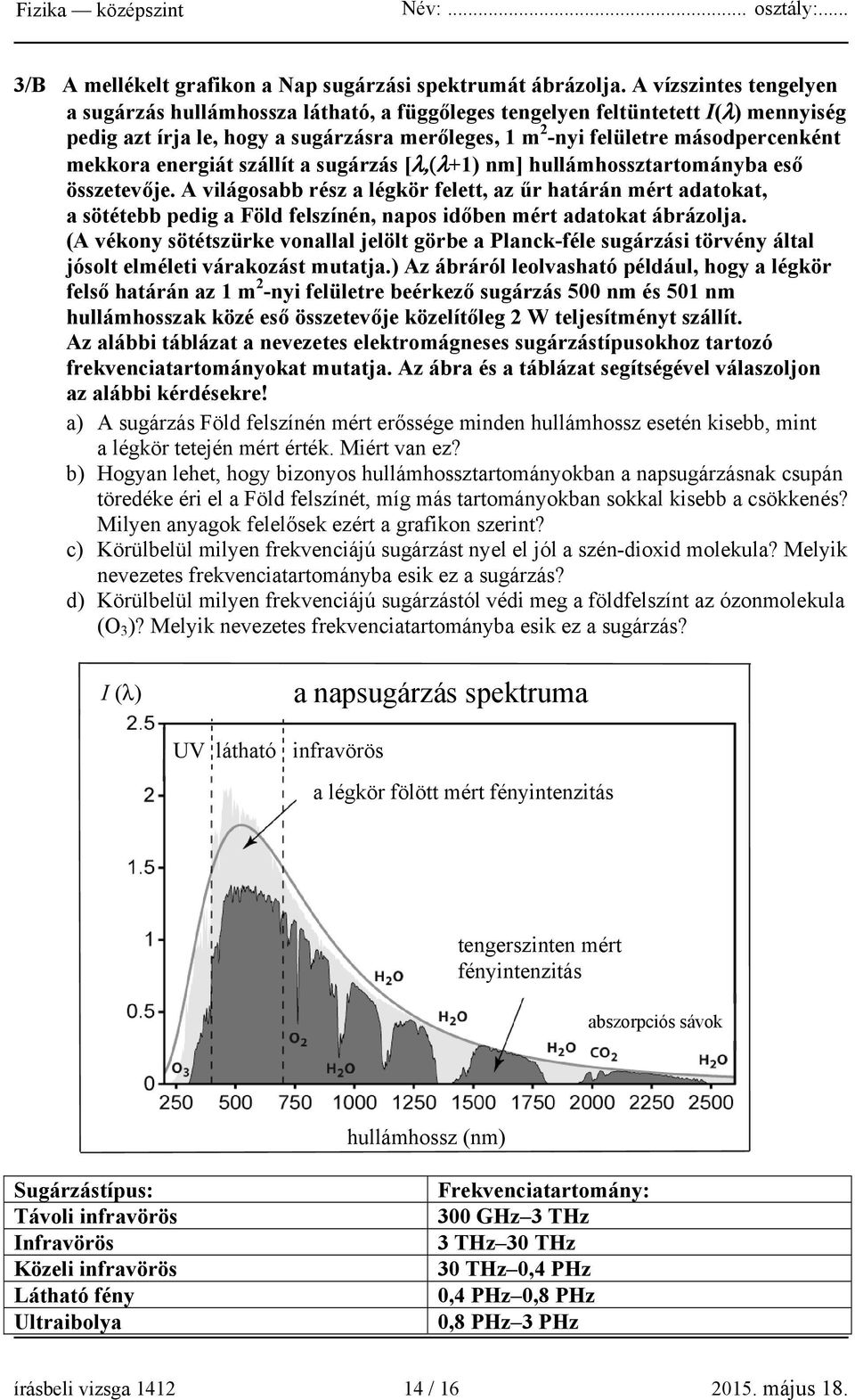 energiát szállít a sugárzás [λ,(λ+1) nm] hullámhossztartományba eső összetevője.