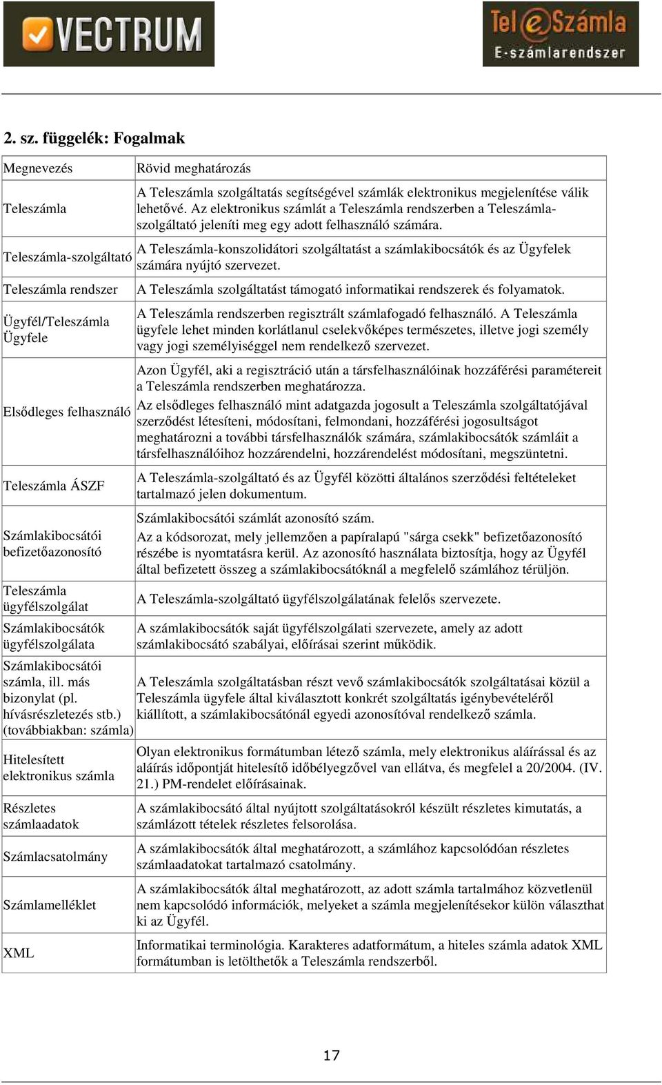 ügyfélszolgálat Számlakibocsátók ügyfélszolgálata Rövid meghatározás A Teleszámla szolgáltatás segítségével számlák elektronikus megjelenítése válik lehetővé.