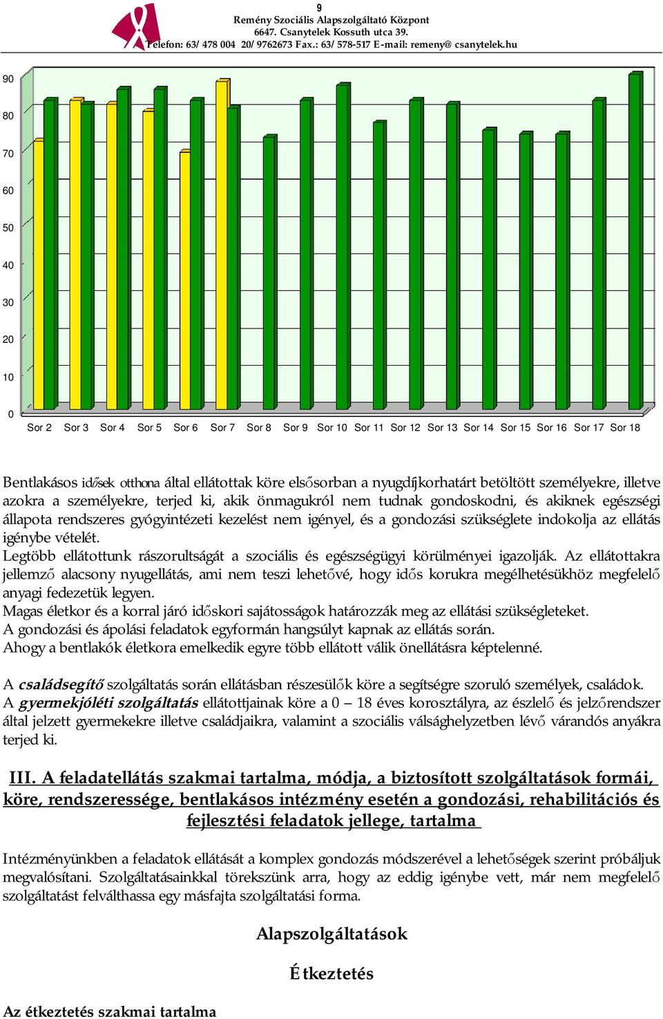 igényel, és a gondozási szükséglete indokolja az ellátás igénybe vételét. Legtöbb ellátottunk rászorultságát a szociális és egészségügyi körülményei igazolják.