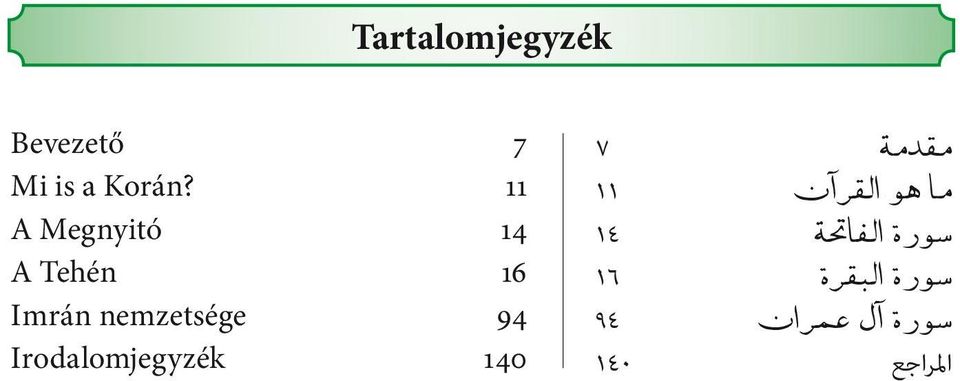 Irodalomjegyzék 140 7 مقدمة 11 ما هو القرآن 14