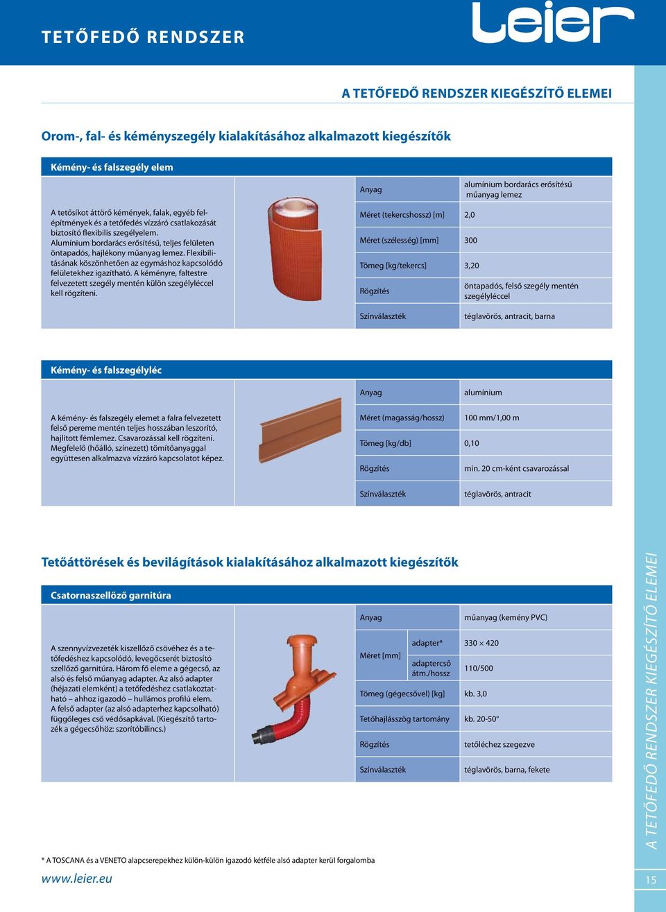 Flexibilitásának köszönhetően az egymáshoz kapcsolódó felületekhez igazítható. A kéményre, faltestre felvezetett szegély mentén külön szegélyléccel kell rögzíteni.