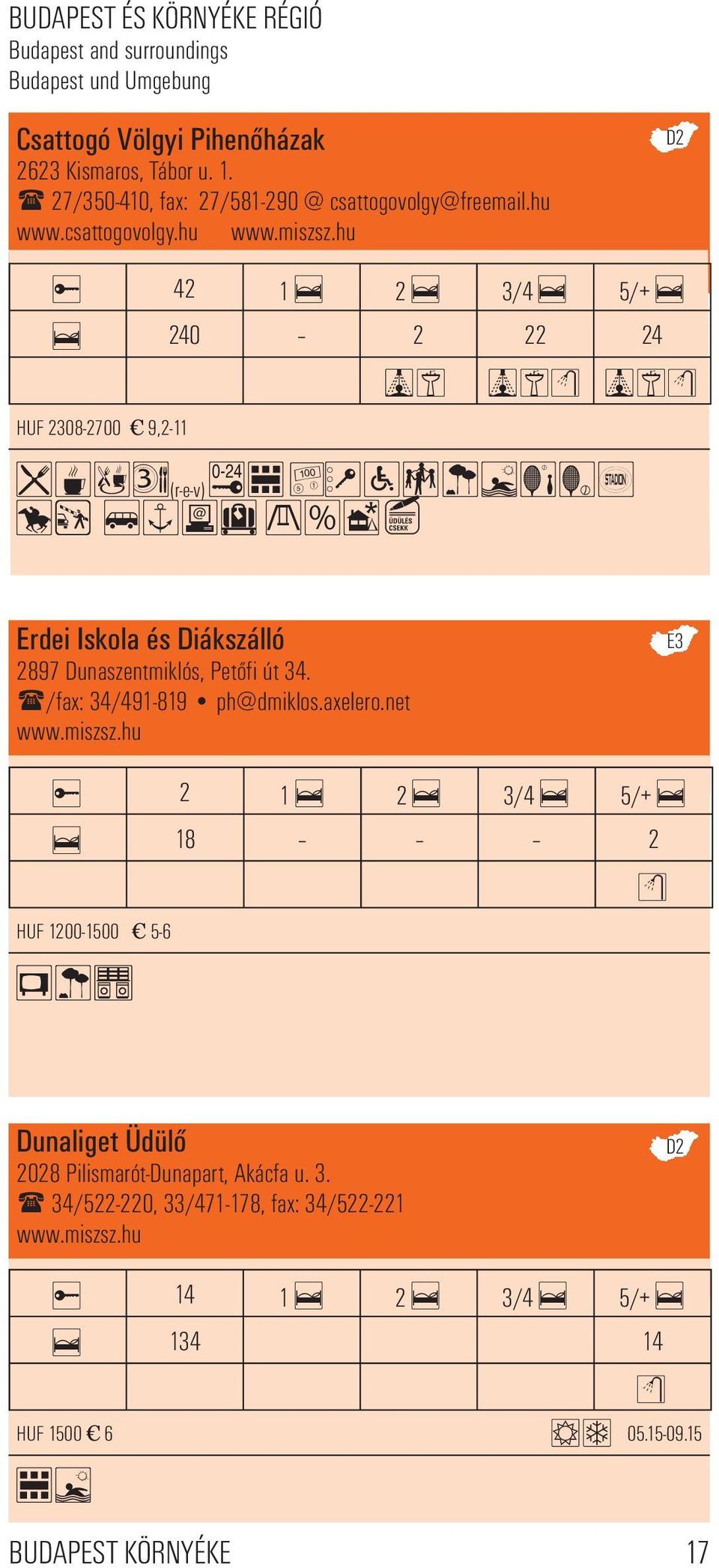 hu D2 42 1 «2 «3/4 «5/+ ««240 2 22 24 É É HUF 2308-2700 9,2-11 36<~(r-e-v) Êü JÜOpôUx/ åpäihß! Erdei Iskola és Diákszálló 2897 Dunaszentmiklós, Petőfi út 34.