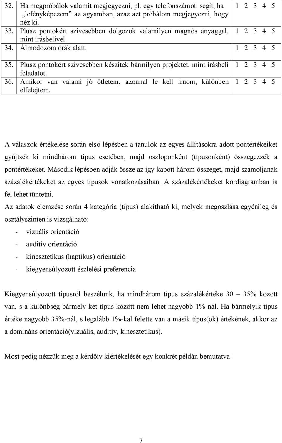 Plusz pontokért szívesebben készítek bármilyen projektet, mint írásbeli feladatot. 36. Amikor van valami jó ötletem, azonnal le kell írnom, különben elfelejtem.