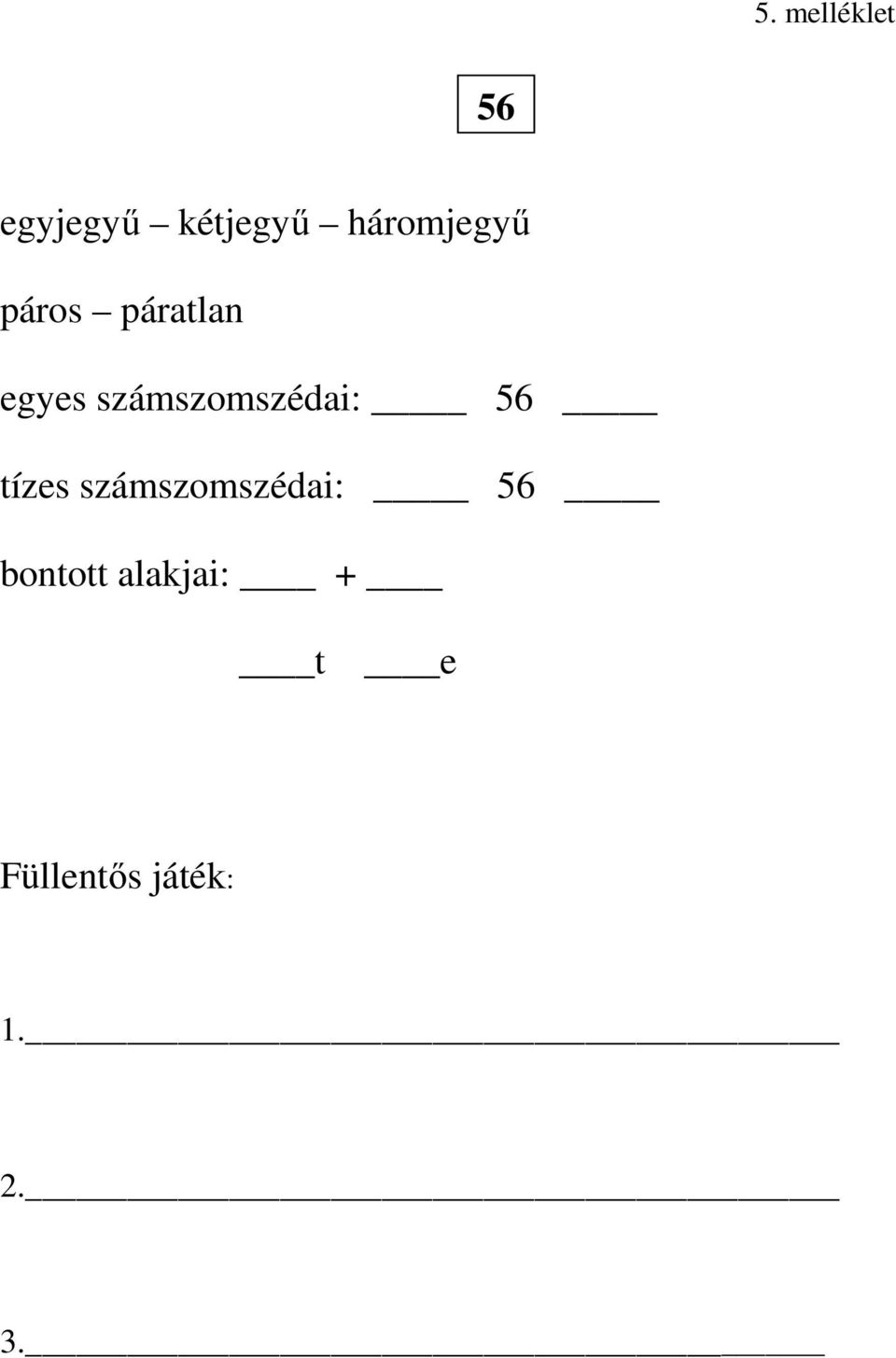 számszomszédai: 56 tízes