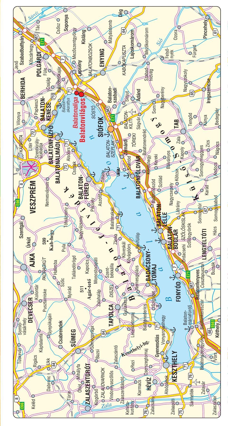 ZALAUDVARNOK Tüskevár Káptalanfa Gyepükaján a t o DISZEL Városlôd Balatonakali Zala Köveskál Kôvágóörs Zánka Zamárdi TÖREKI BALATON- SZÉPLAK BALATON- KILITI KABÓKAPUSZTA 64 Lajoskomárom B a l