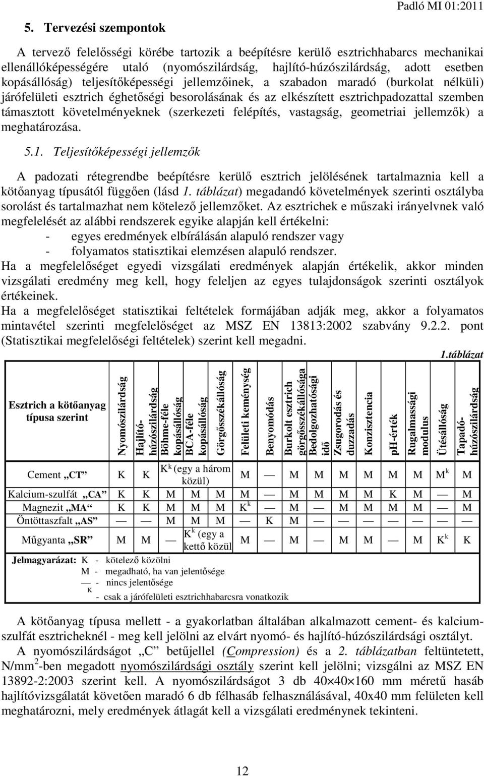 támasztott követelményeknek (szerkezeti felépítés, vastagság, geometriai jellemzők) a meghatározása. 5.1.