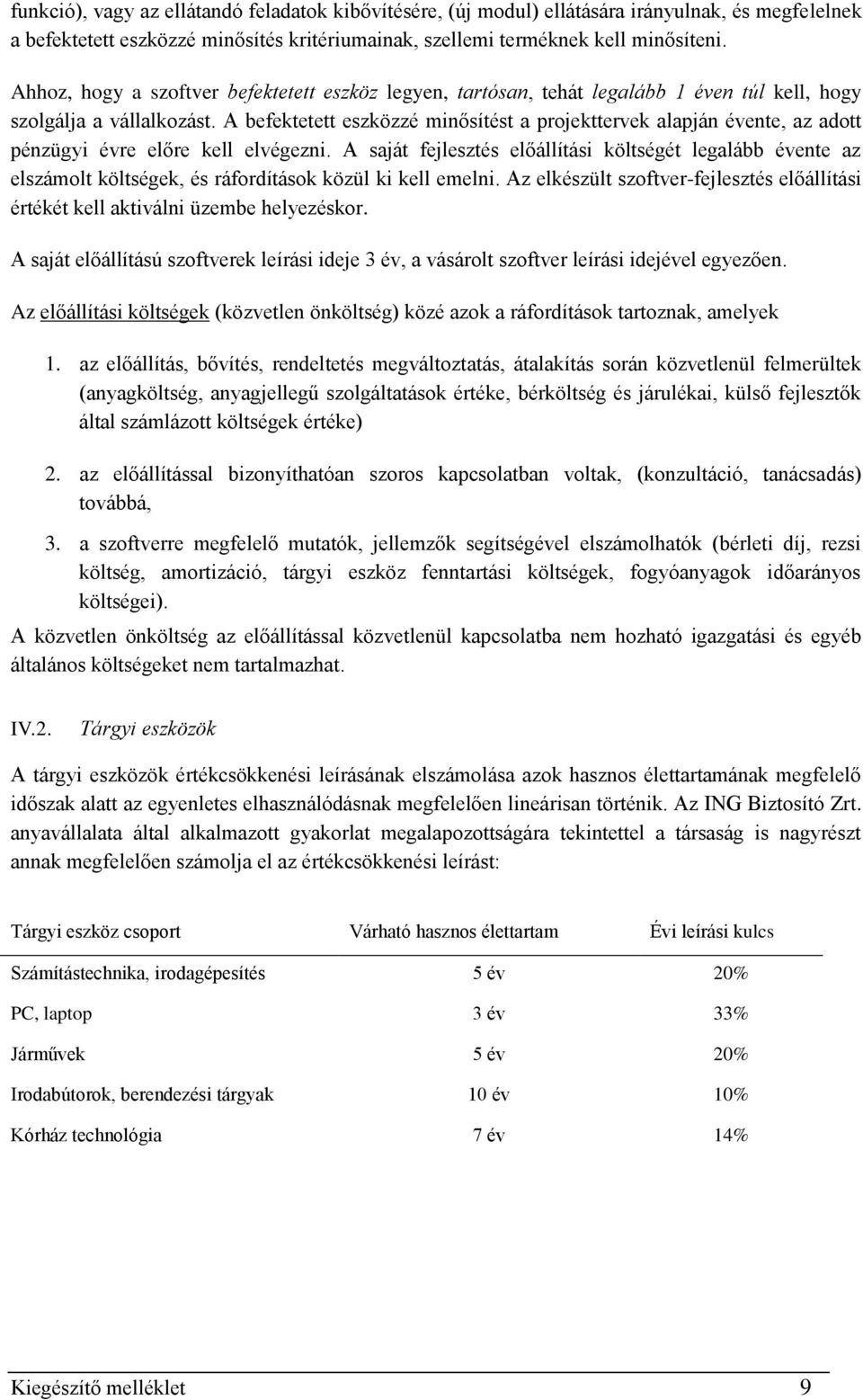 A befektetett eszközzé minősítést a projekttervek alapján évente, az adott pénzügyi évre előre kell elvégezni.