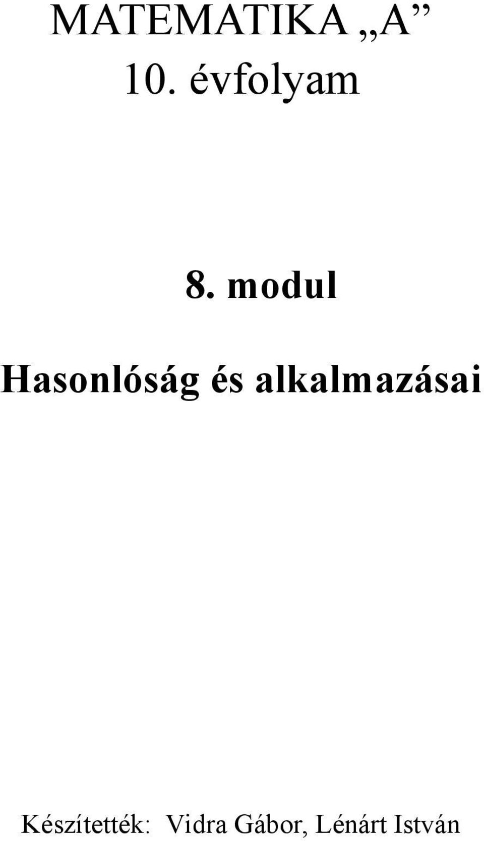 modul Hasonlóság és