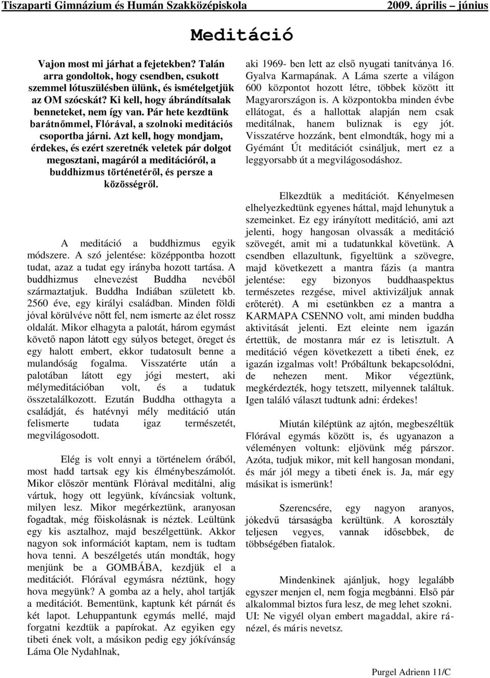 Azt kell, hogy mondjam, érdekes, és ezért szeretnék veletek pár dolgot megosztani, magáról a meditációról, a buddhizmus történetéről, és persze a közösségről. A meditáció a buddhizmus egyik módszere.