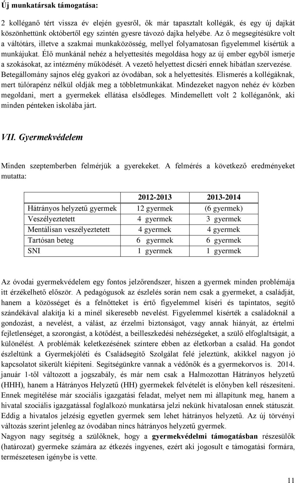 Élő munkánál nehéz a helyettesítés megoldása hogy az új ember egyből ismerje a szokásokat, az intézmény működését. A vezető helyettest dicséri ennek hibátlan szervezése.