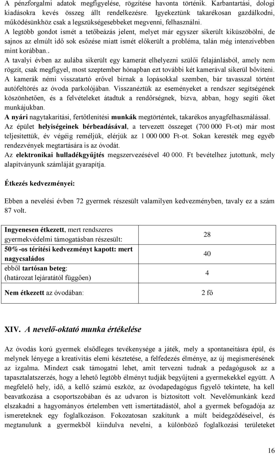 A legtöbb gondot ismét a tetőbeázás jelent, melyet már egyszer sikerült kiküszöbölni, de sajnos az elmúlt idő sok esőzése miatt ismét előkerült a probléma, talán még intenzívebben mint korábban.