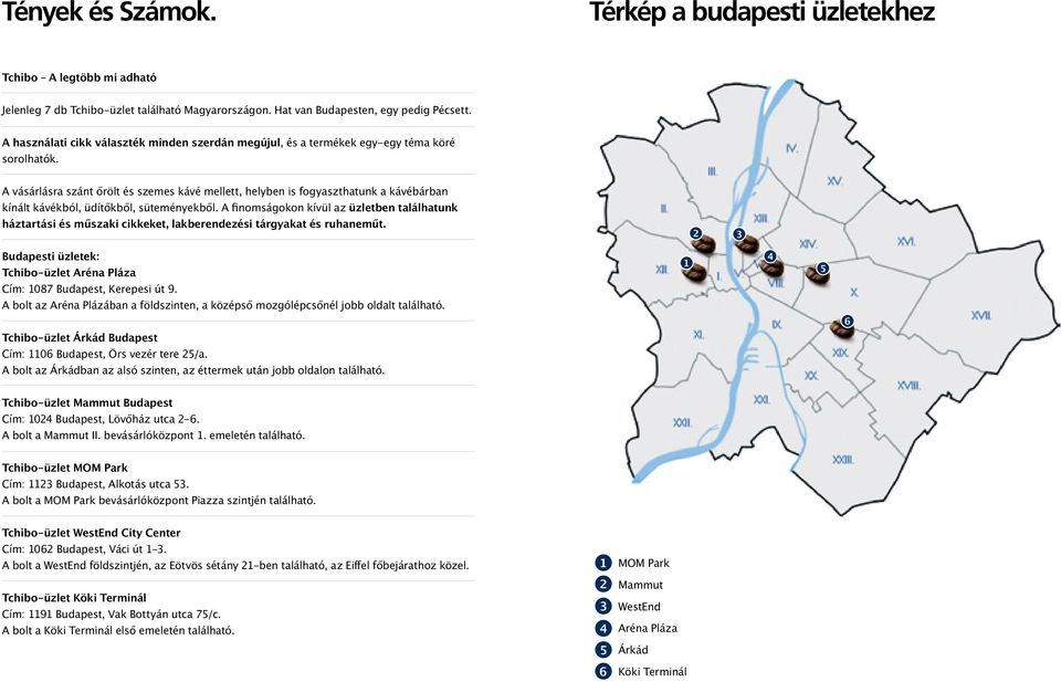 A vásárlásra szánt őrölt és szemes kávé mellett, helyben is fogyaszthatunk a kávébárban kínált kávékból, üdítőkből, süteményekből.