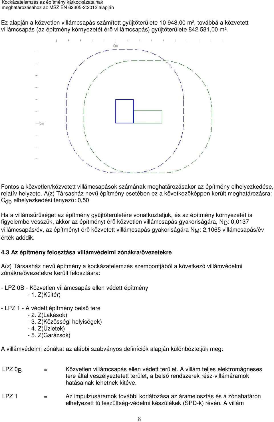 A(z) Társasház nevű építmény esetében ez a következőképpen került meghatározásra: Cdb elhelyezkedési tényező: 0,50 Ha a villámsűrűséget az építmény gyűjtőterületére vonatkoztatjuk, és az építmény