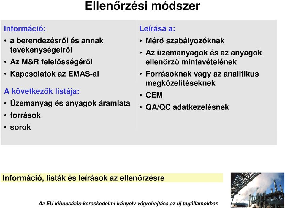 Leírása a: Mér szabályozóknak Az üzemanyagok és az anyagok ellenrz mintavételének Forrásoknak