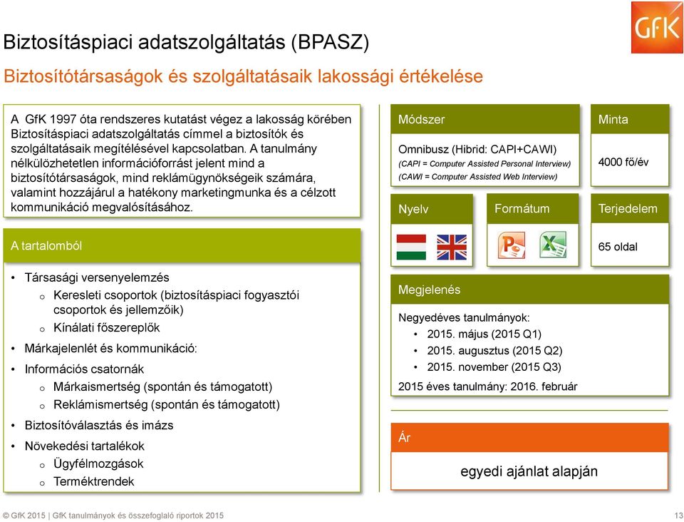 A tanulmány nélkülözhetetlen infrmációfrrást jelent mind a biztsítótársaságk, mind reklámügynökségeik számára, valamint hzzájárul a hatékny marketingmunka és a célztt kmmunikáció megvalósításáhz.