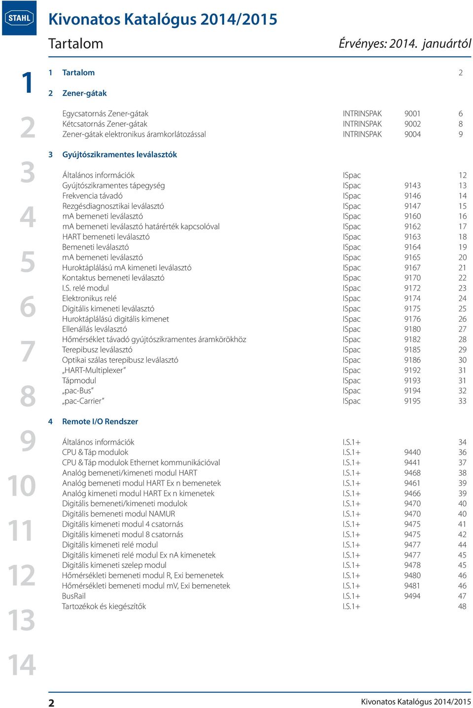 Általános információk ISpac Gyújtószikramentes tápegység ISpac Frekvencia távadó ISpac Rezgésdiagnosztikai leválasztó ISpac ma bemeneti leválasztó ISpac 0 ma bemeneti leválasztó határérték