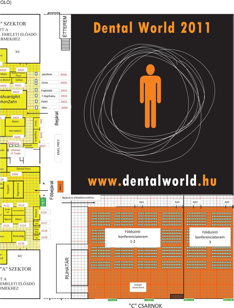 Bejárat 11 "B" CSARNOK ss 15 Főbejárat www.dentalworld.